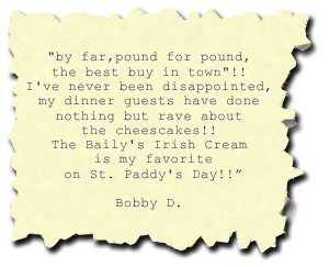 BobbyD Testimonial Cheesecake